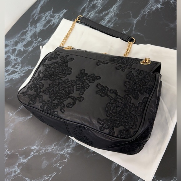 Michael Kors Lace 30h6gl8l3t Sloan LG Chain Leather Shoulder Bag Black AUTHENTIC - Picture 9 of 14